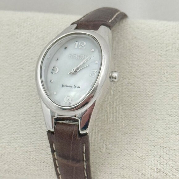 Ecclissi 22690 Watch Mother of Pearl Oval Face Sterling Silver Case New Battery main image 11